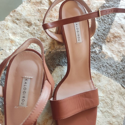 Kalogirou leather sandals like new, size 42.5, brown