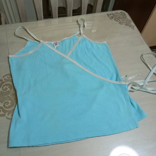 Cotton zipounaki top turquoise like new, size M