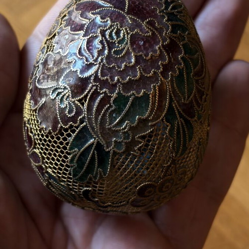 Russian handmade egg with enamel in like new condition