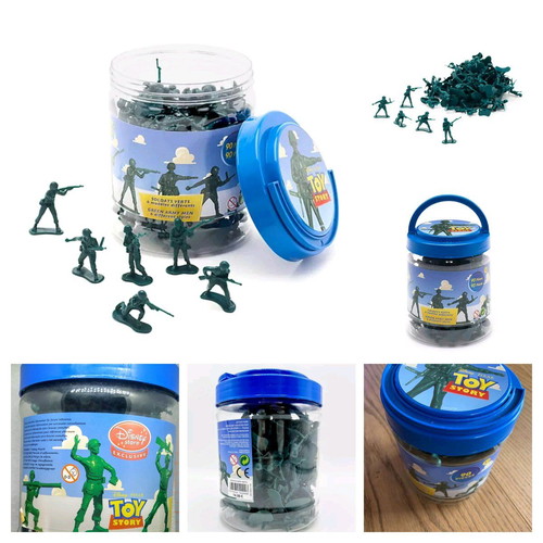 Toy Story Green Army Men Bucket like new