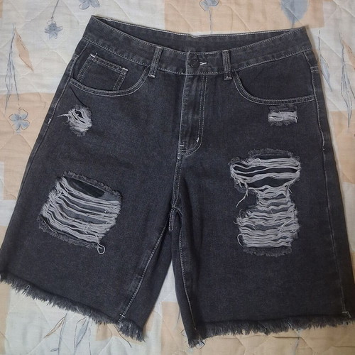 Men's Black Distressed Denim Shorts Size Small like new
