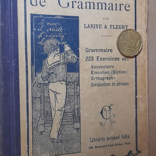 L'Année Préparatoire de Grammaire 1933 French grammar book like new