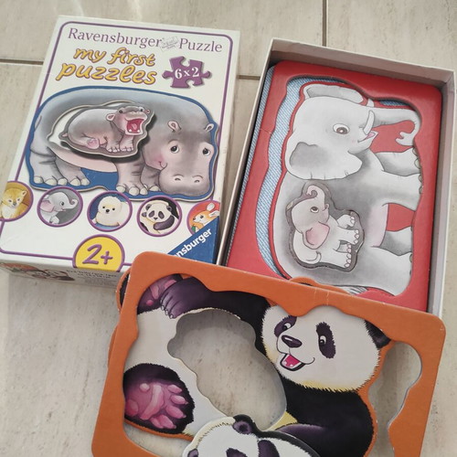 Ravensburger Puzzles 2+ used, animal and food matching set, 2 boxes