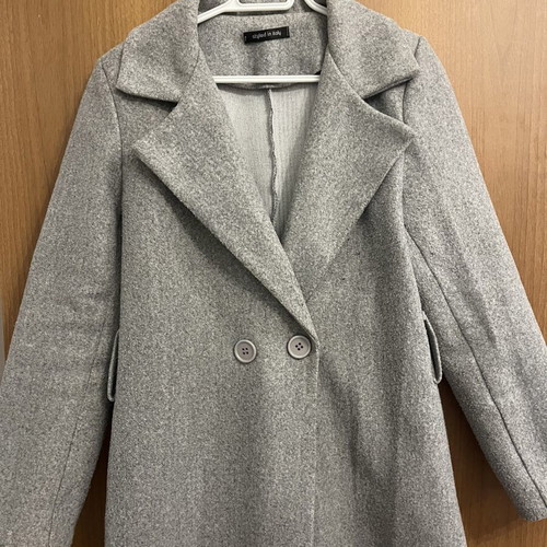 Styled in Italy Gray Long Coat size L like new