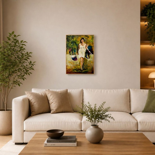 Shopping Therapy Painting new, canvas stretched 70x47cm