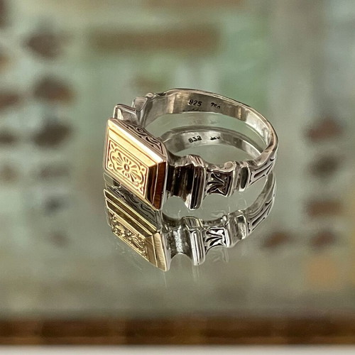 Gerochristo Classic Ring in 18K Gold and Sterling Silver like new