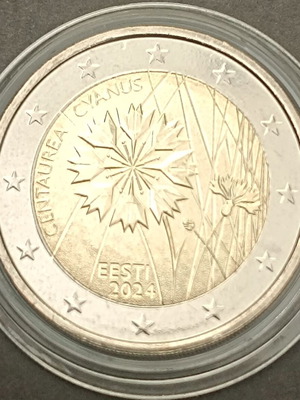 Νόμισμα 2 Ευρώ Εσθονία 2024 καινούργιο με το εθνικό άνθος