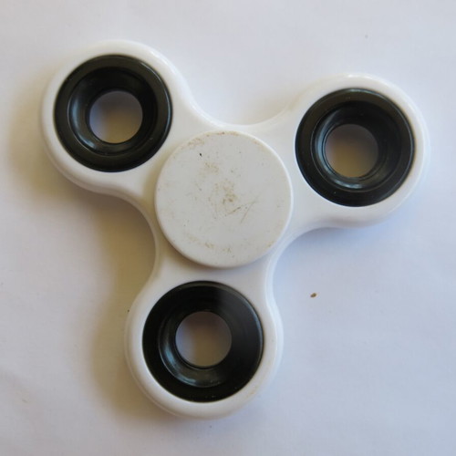 Metal Fidget Spinner used, white - blue