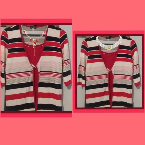 Blouse with beautiful color combinations and design, like new, size L