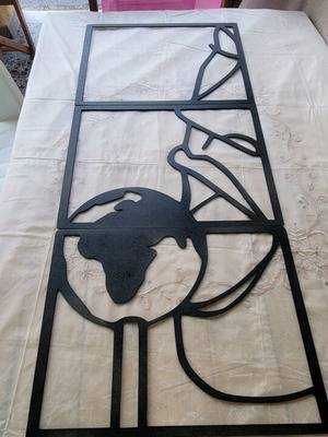 Engraved MDF wall art 3mm custom order, black, 3 pieces