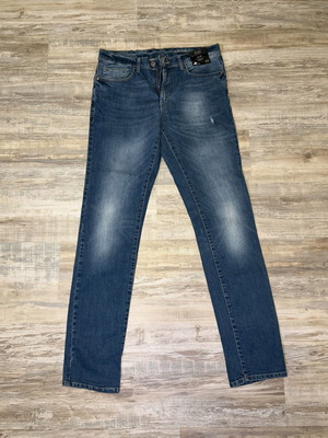 F&F Slim Stretch Jeans Medium Wash Distressed Denim New 34W 36L