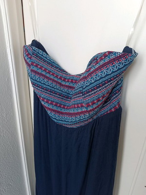 Women's maxi strapless dress blue like new