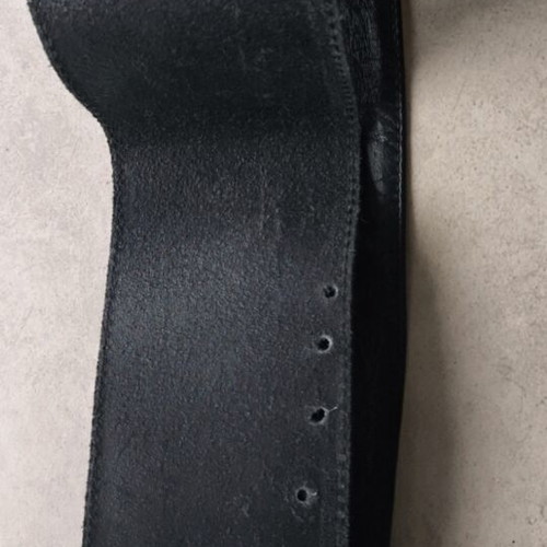 Leather belt used, wide with metal buckle 105 cm, black