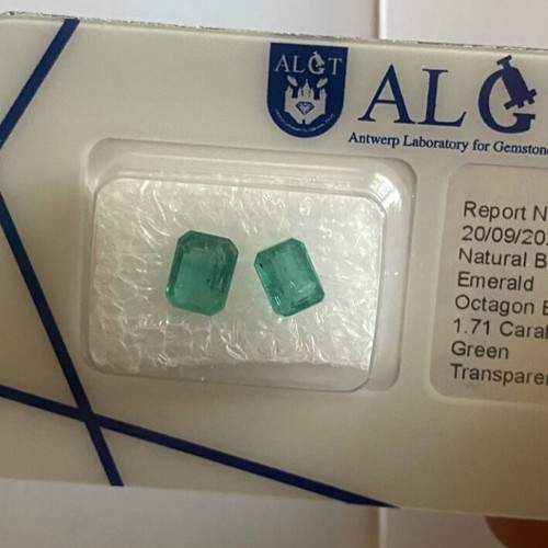 Emerald gemstones 1.71 ct natural octagon cut
