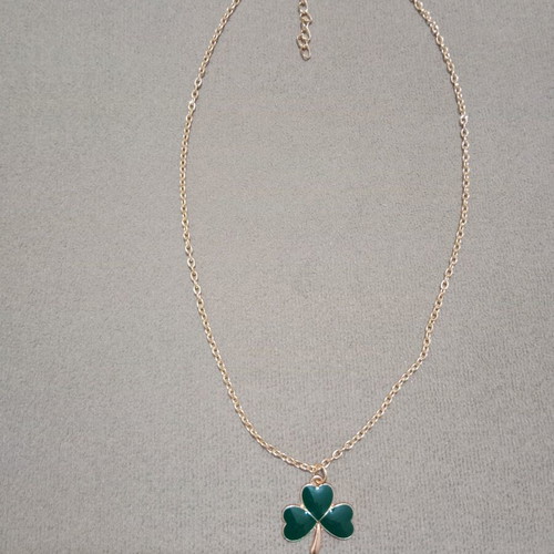 Panathinaikos Shamrock Necklace new, green and gold