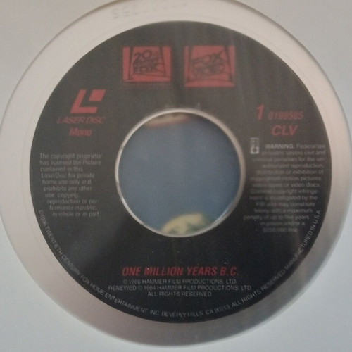 One Million Years B.C. LaserDisc like new, science fiction