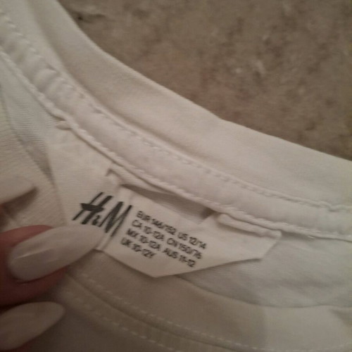 H&M Kids' Short-Sleeve T-Shirt Like New, White, 12-14 Years