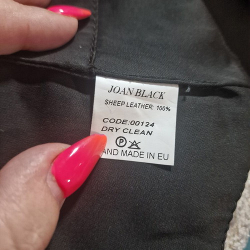Joan Black Genuine Sheep Leather Vest Size M new, black