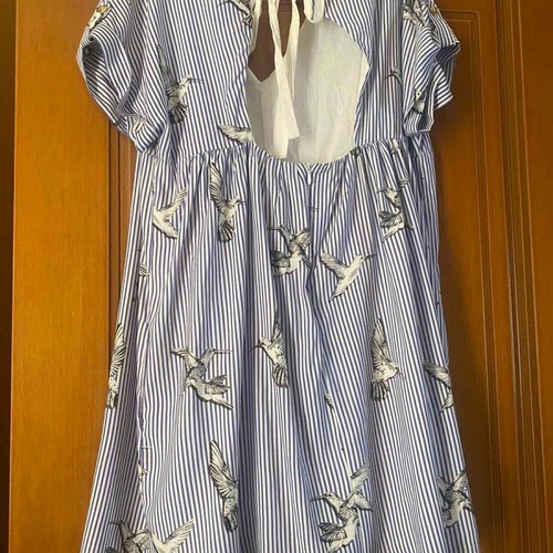 Lynne dress used with blue pattern and designs