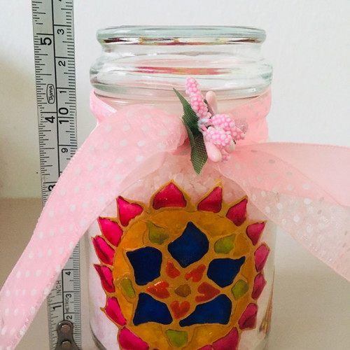 Aromatic bath salt in hand-painted jar new