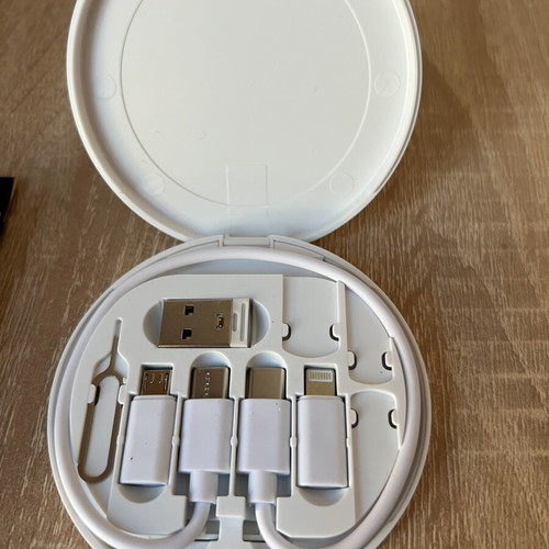 Phone accessory set new with iPhone cables, type C, SIM card key
