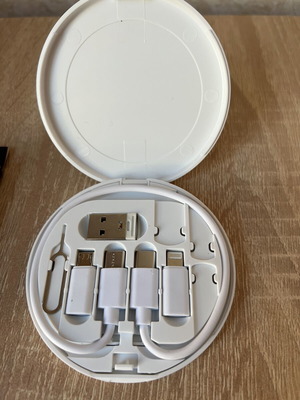 Phone accessory set new with iPhone cables, type C, SIM card key