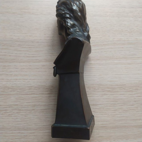 Friedrich Schiller Metal Bust vintage, like new, 18x7 cm
