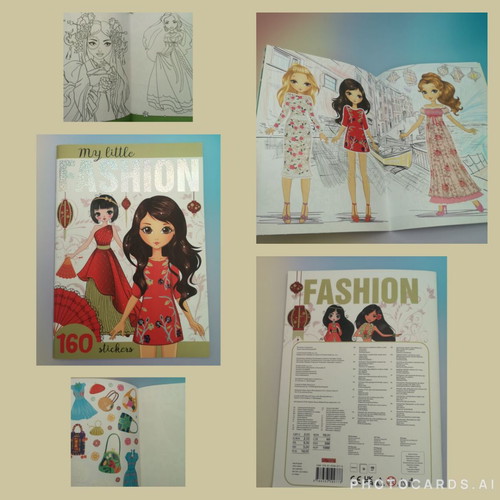Children's activity book with coloring models and 160 stickers