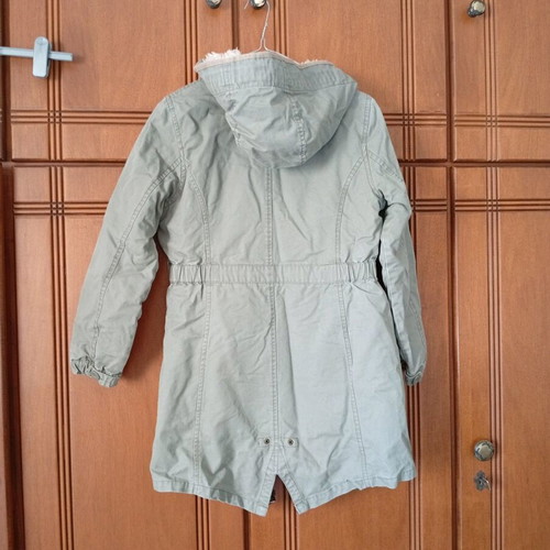 Zara Kids children's parka used, size 9-10 years, beige with fur