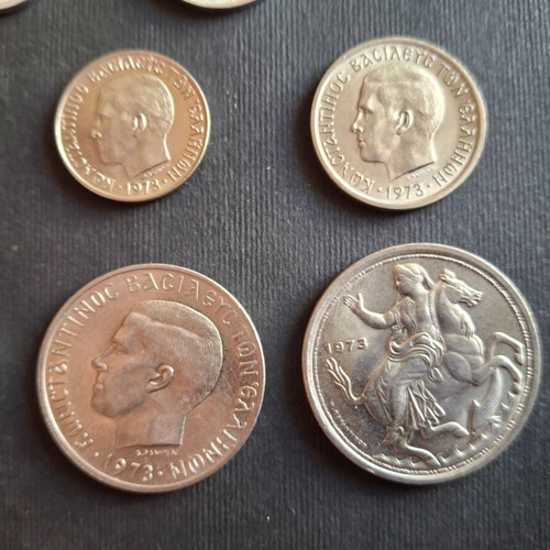 Drachma coins 1973A complete set