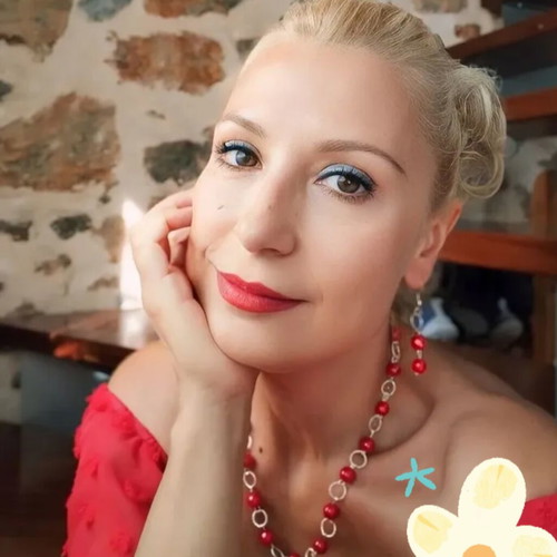 Handmade red beaded necklace and earrings set