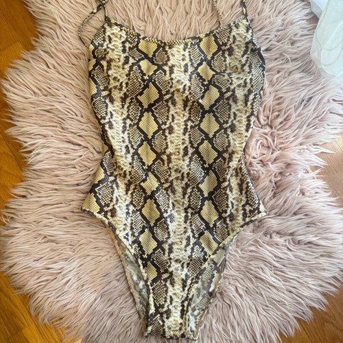 Parah one-piece swimsuit with snakeskin print, new, size M