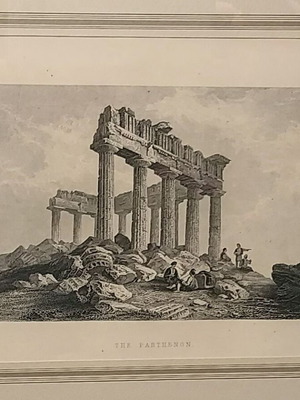 Γκραβούρα Παρθενώνας 1828 σαν καινούργιο με επίχρυση κορνίζα