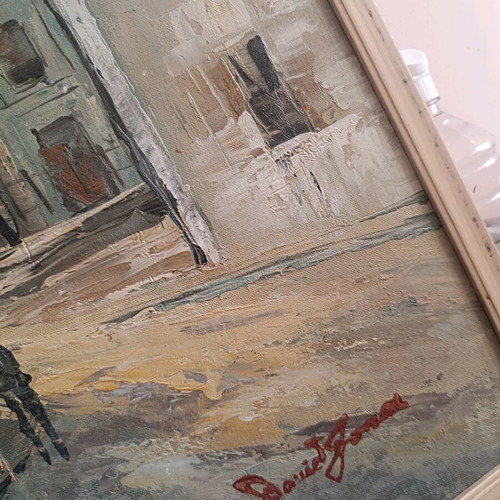 Large oil painting Paris signed by David Jones like new