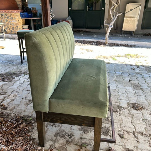 Electra velvet sofas used, 2 pieces, small cigarette burn