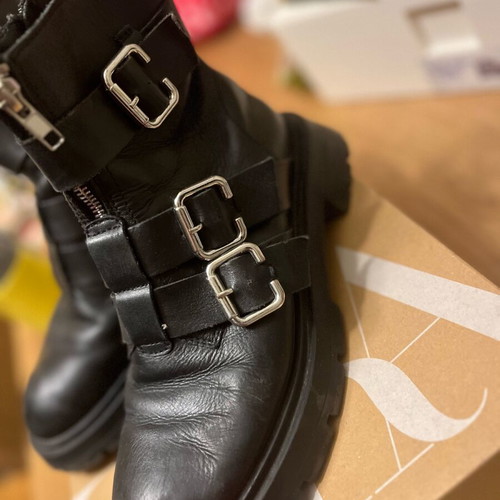 Zara leather ankle boots used, black, size 37