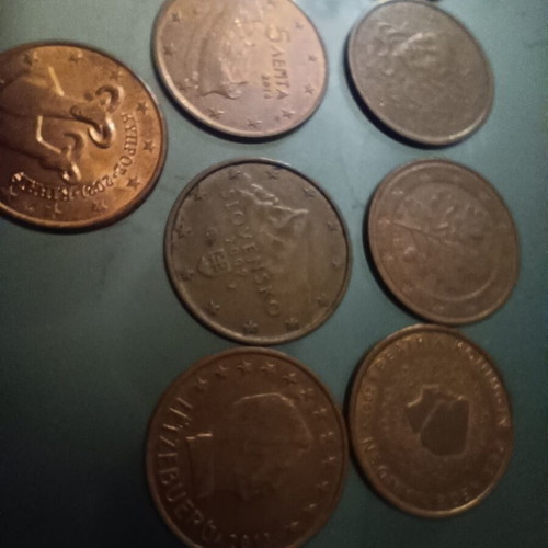 5 cent coins from 11 countries