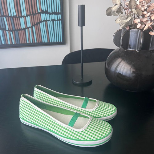 Alexi Andriotti ballet flats new, green-white checked, size 39
