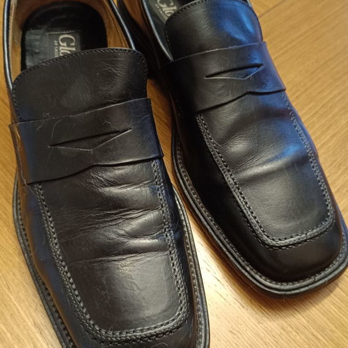 Leather scarpe shoes used, size 46, black