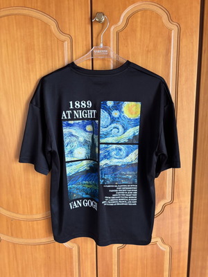 Van Gogh T-shirt like new, black, 100% polyester
