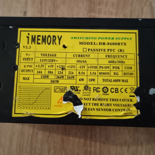 Computer power supply 585W used, functional