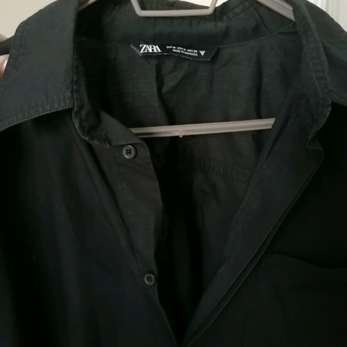 Cropped Zara short-sleeve shirt like new, black, size L