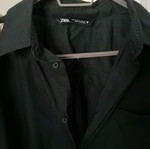 Cropped Zara short-sleeve shirt like new, black, size L