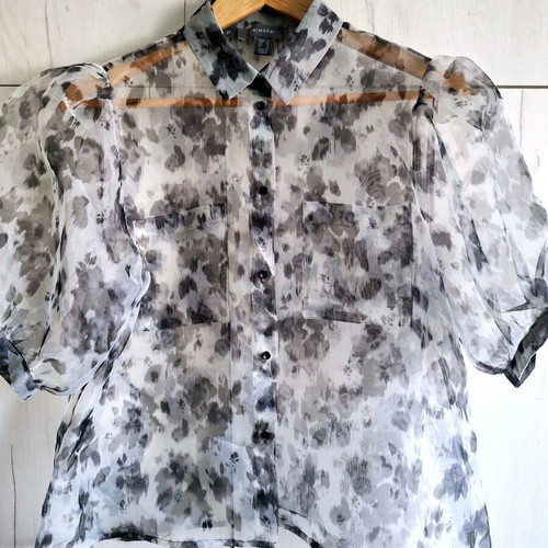 Primark Women's Shirt new, organza, gray, size L