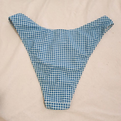 Shein bikini high-waisted checked white blue like new