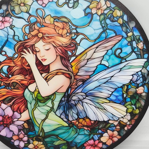 Magical Acrylic Decorative Fairy Sign stained glass style like new