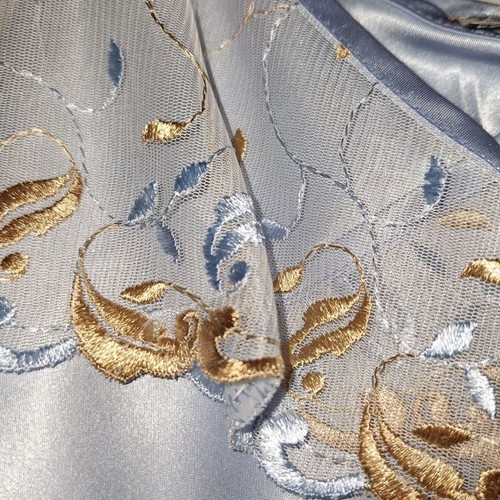 Satin nightgown Rachel light blue with lace like new