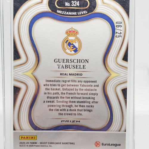 Guerschon Yabusele Tie Dye Prizm 06/25 Panini Select EuroLeague card 2025/26