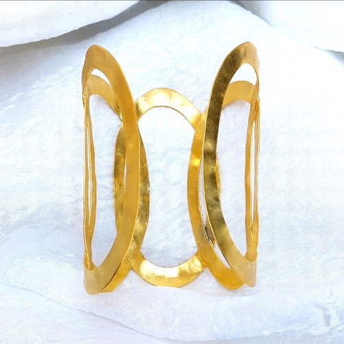Bracelet cuff type 9 cm, like new, gold-plated brass by BART BIJOUX