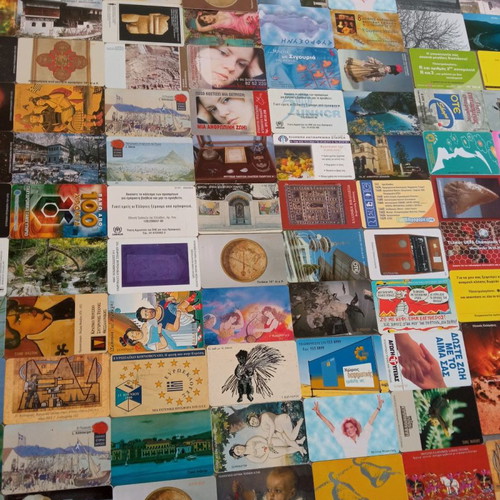 Phone cards used, pack of 200 Greek from 1999 to 2003